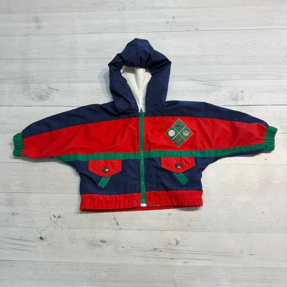 Vintage‎ weather tamer baby colorblock baseball jacket 12 months